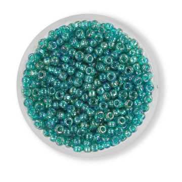 Jap. Miyukirocailles transp.matt blue zircon rainbo 2,5 mm 12 gr