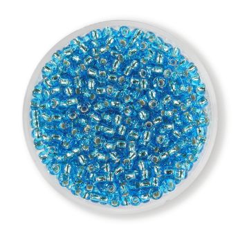 Japanische Miyuki Rocailles silverlined aqua 2,5 mm 12 gr