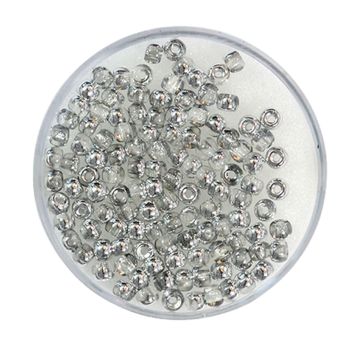 Rocailles DeluXes kristall silberfarben 3 mm