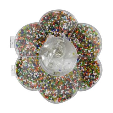 Rocailles m.Zubehör Blumenbox 12,5cm mix 2,6 mm 1 Stück