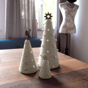 Papierkordel Weihnachtsbaum grau