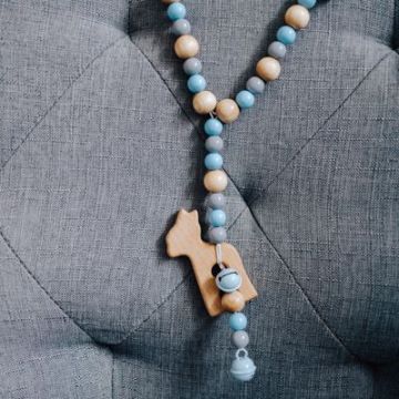 Kinderwagenkette pastellblau
