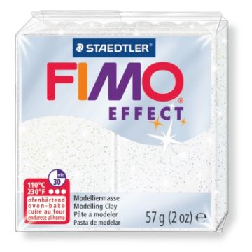 Fimo effect glitter weiß 57 gr 1 Stück