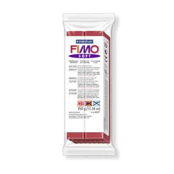 Fimo soft Großblock Modelliermasse kirschrot 350 gr. 1 Stück