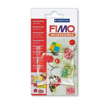 Fimo Schmuck Ring mit runder Wanne größenverstellbar silberfb. 1 Stück