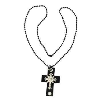 Kette Kreuz Totenkopf schwarz