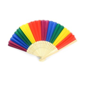 Handfächer 36cmX21cm Regenbogen, LGBT, Fächer Taschenfächer Windfächer Stofffächer Sommerfächer Klappfächer