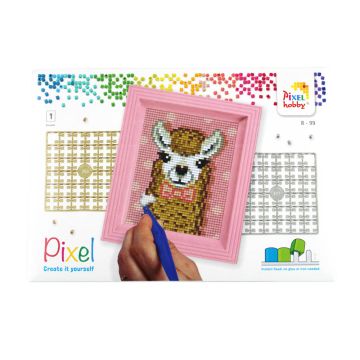 Pixel Geschenkverpackung Alpaka braun