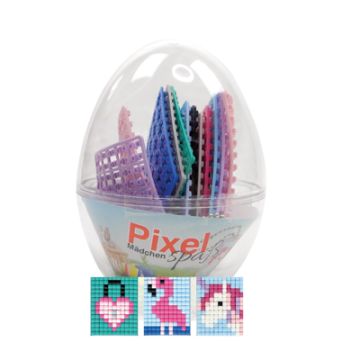 Pixel Set im Ei Ostern, Mädchen Einhorn 120x90 mm 1 Set