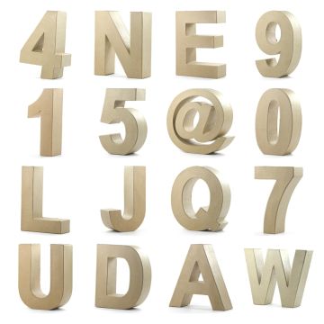 Pappbuchstaben & Zahlen 10 x 3 cm 3D Buchstabe zum Bemalen, Bekleben,Verzieren als dekorativer Schriftzug