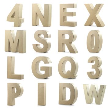 Pappbuchstaben & Zahlen 17,5 x 5,5 cm 3D Buchstabe zum Bemalen, Bekleben,Verzieren als dekorativer Schriftzug
