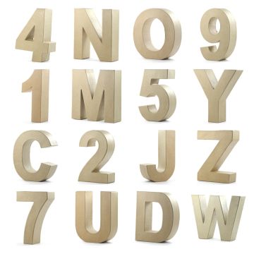 Pappbuchstaben & Zahlen 17,5 x 5,5 cm 3D Buchstabe zum Bemalen, Bekleben,Verzieren als dekorativer Schriftzug