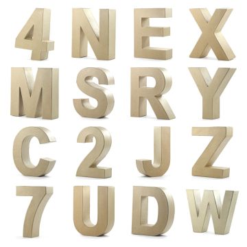 Pappbuchstaben & Zahlen 17,5 x 5,5 cm 3D Buchstabe zum Bemalen, Bekleben,Verzieren als dekorativer Schriftzug