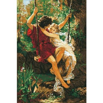 Ladybird Stickset Liebhaber auf einer Schaukel 78x127 cm