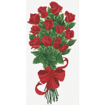 Ladybird Stickset Strauß mit roten Rosen 21 x 43 cm