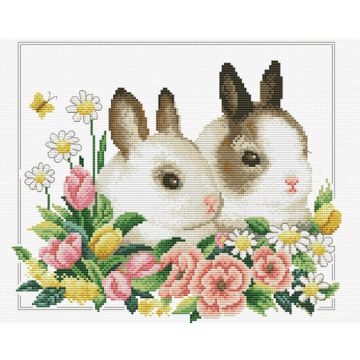 Ladybird Stickset Frühlingshasen 26,3x22,5 cm