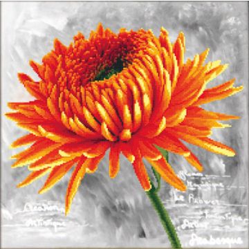 Ladybird Stickset Orangefarbene Dahlie 43x43 cm