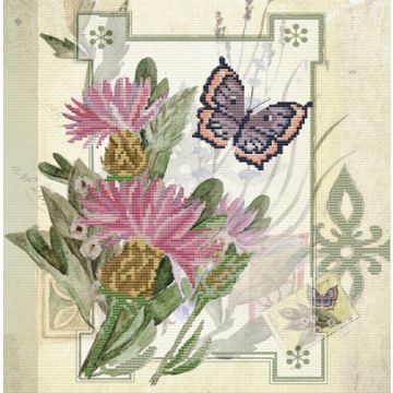 Ladybird Stickset Distelstrauß 32,2 x 32,2 cm