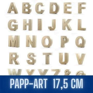 Pappbuchstaben & Zahlen 17,5 x 5,5 cm 3D Buchstabe zum Bemalen, Bekleben ,Verzieren als dekorativer Schriftzug