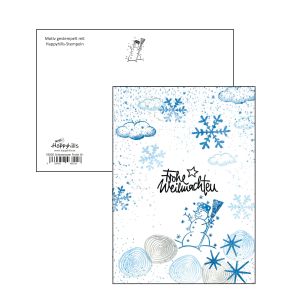 Postkarte gestempelt Schneemann Fr.Weihnachten 10,5x14,8 cm 10St 00455005-00001 4260452468216  