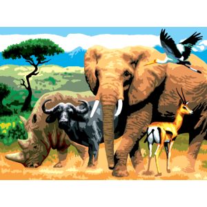 Malen nach Zahlen Junior Afrikanische Tiere 40x32,5 cm 2Set 4670-40211 4016490819448  