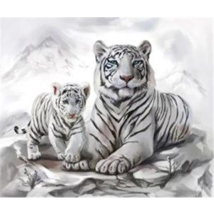 Diamond Painting Weiße Tigermama mit Jungtier 40x30 cm 3St 6037-40031 4016490910985  
