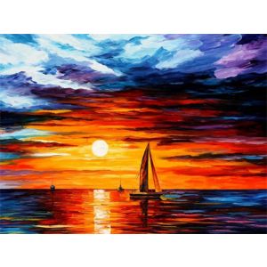 Diamond Painting Segelschiff im Sonnenuntergang 40x30 cm 6037-40701 4016490818939  