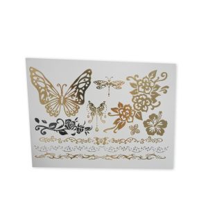 Shiny Tattoo Schmetterling goldfb. silberfb. schwarz 20x15 cm 5SB 7911-05021 4016490835974  