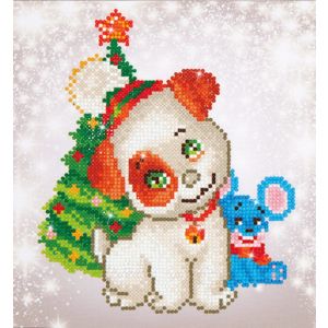 DIAMOND DOTZ Christmas Pup & Mouse 23x25 cm 2St DD3-012 4897073240626  