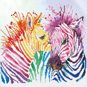 DIAMOND DOTZ Rainbow Zebras 40x40 cm 1St DD8-005 4897073244747  