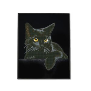 DIAMOND DOTZ Midnight Cat mit schwarzem Rahmen 36,70 x 29,10 cm 1St DDK5-001 4895225911707  