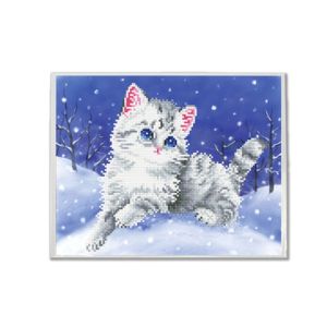 DIAMOND DOTZ Kitten in the Snow mit weißem Rahmen 29,10 x 36,70 cm 1St DDK5-006 4895225916719  