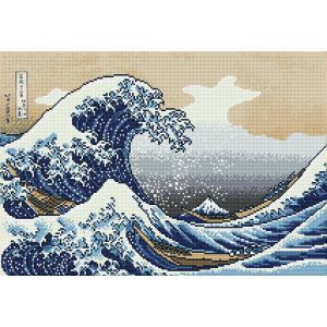 DIAMOND DOTZ SQUARES The Great Wave off Kanagawa (Hokusai) 39x57 cm DQ12-003 4895225924677  