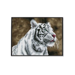 DIAMOND DOTZ SQUARES Tigre Blanc mit schwarzem Rahmen 31x41 cm DQK8-007 4895225918201  