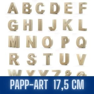 Pappbuchstaben & Zahlen 17,5 x 5,5 cm 3D Buchstabe zum Bemalen, Bekleben ,Verzieren als dekorativer Schriftzug