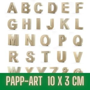 Pappbuchstaben & Zahlen 10 x 3 cm 3D Buchstabe zum Bemalen, Bekleben ,Verzieren als dekorativer Schriftzug