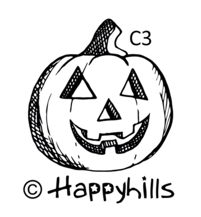 Figurenkegelstempel Halloweenkürbis 2,3 cm Happyhills Stempel