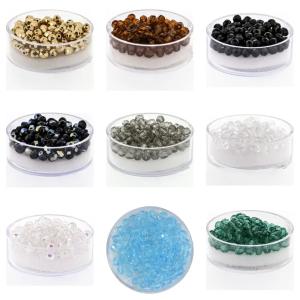 Glasschliffperlen 4 mm – Dose 100 Stück – Beispiele aus der Auswahl