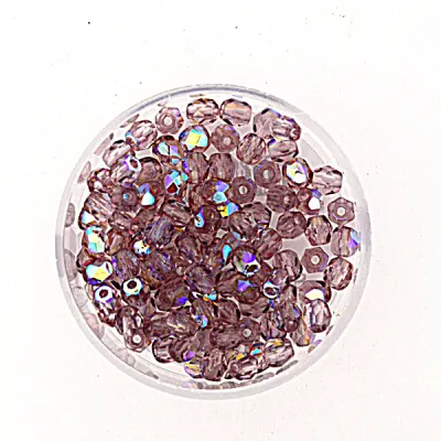 Glasschliffperle bedampft amethyst AB 6 mm
