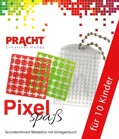 Pixel Spaß Grundsortiment mit Medaillon für 10 Kind mit Vorlagenbuch 1 Set