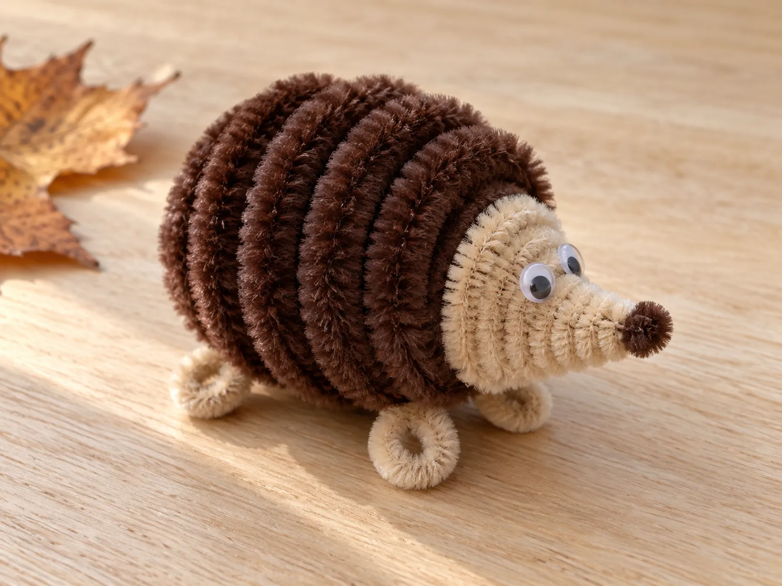 KI-generiertes Bild: Igel aus Chenilledraht