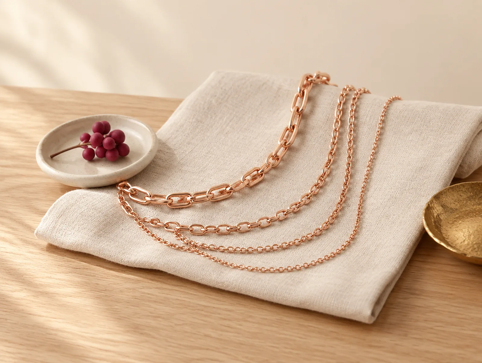 KI-generiertes Bild: Ketten und Armbänder