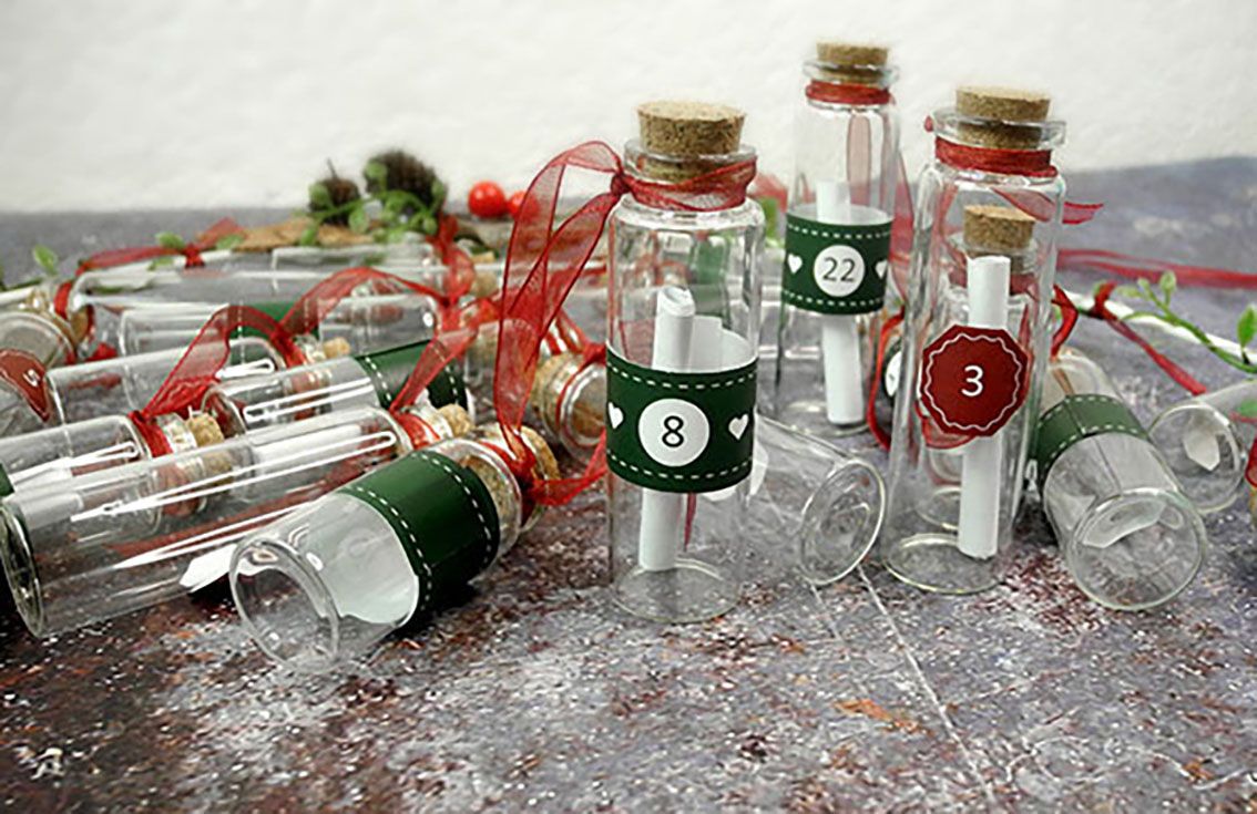 Flaschenpost DIY nachrichten Adventskalender befüllen