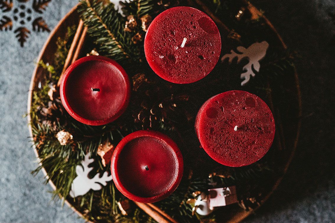 Kerzen Adventskranz DIY