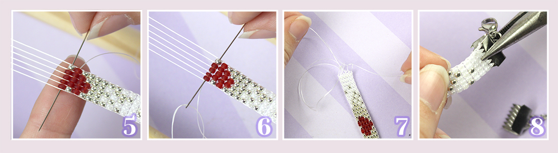 DIY Anleitung Schritte Perlenwebrahmen
